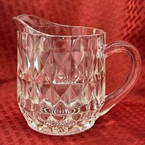 Vintage Jeanette Windsor Diamond Pattern Depression Glass Pitcher 16oz Rare!